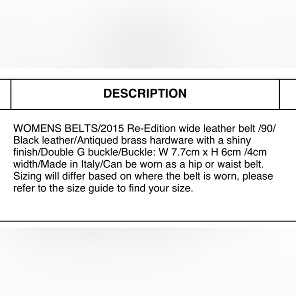 Gucci Marmont 2015 Re-Edition Wide Black Belt, Antique Brass GG. Size 90. - Picture 4 of 14